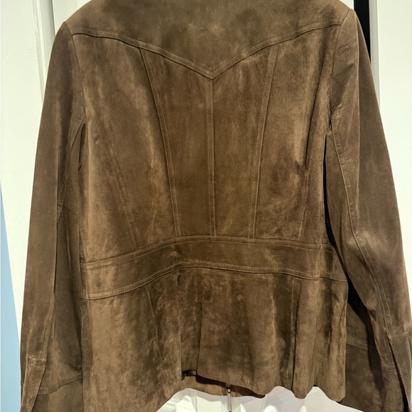NEW SPECIAL $58 TRIBAL Size 12 Women’s Dark Chocolate Brown Suede Jacket - Picture 5 of 11